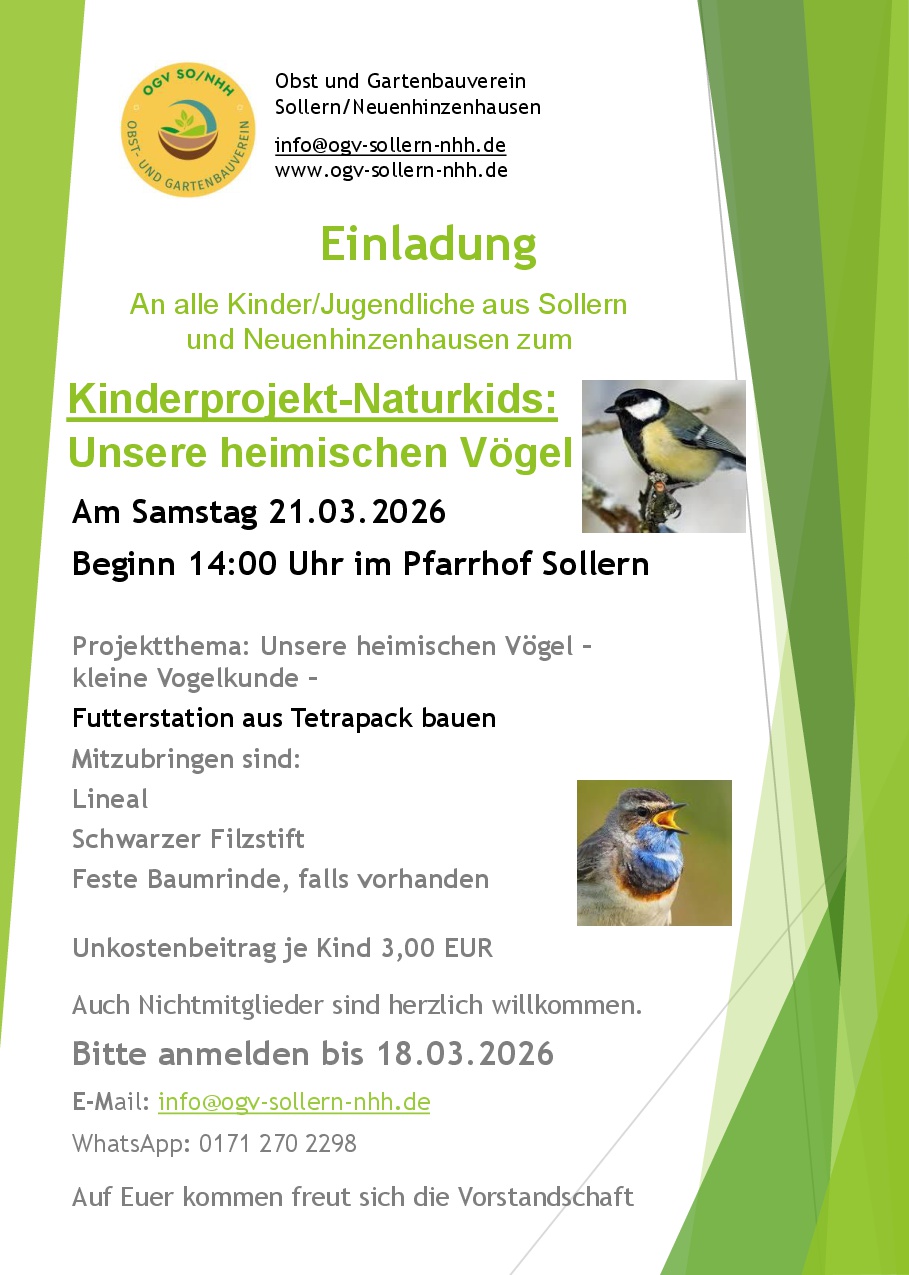 Einladung für Naturkids Veranstaltung